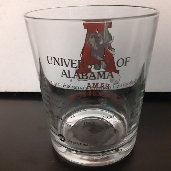 Alabama Crimson Tide Football Vintage Glass (Gulf Oil Collectable – 1991/1992) - Picture 3 of 4